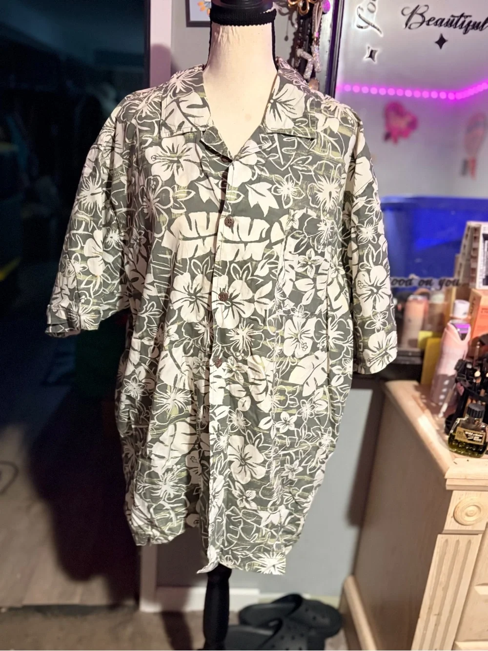 NWOT 2 Piece- Mens Tropical Shirt & Swim  Trunks Set - XL